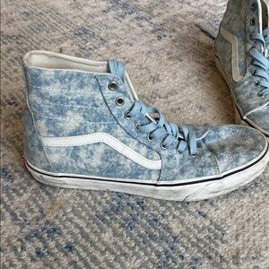 Vans Blue and White High-Top Sneakers